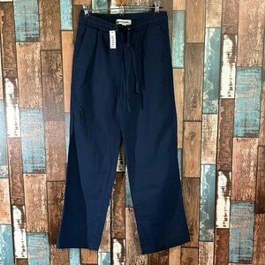 Amazon essentials XS blue linen pants with pockets and drawstring